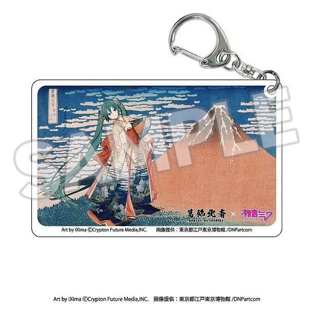Katsushika Hokusai x Hatsune Miku Acrylic Keychains (7 cm x 8.5 cm) Blind Box - 1 Unidade Aleatória